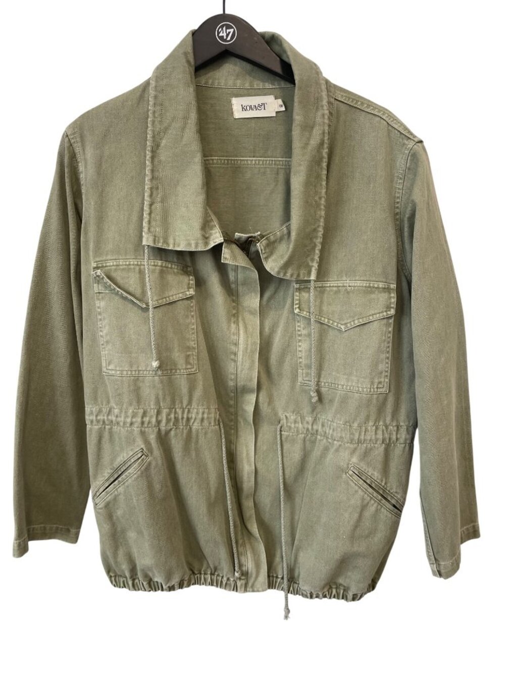 Kova & T Utility Jacket Size 6 Zip Front Drawstring Waist Long Sleeve Gorpcore